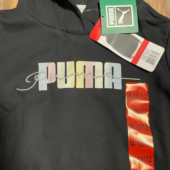 Girl Black Puma Hoodie - Picture 3 of 6